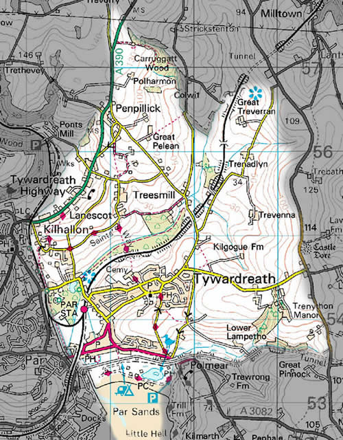 Tywardreath and Par Parish Map
